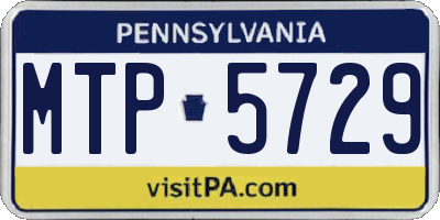 PA license plate MTP5729