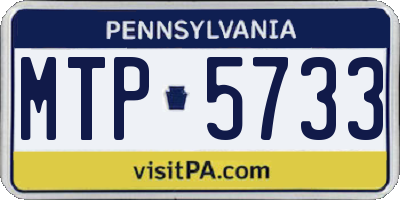 PA license plate MTP5733