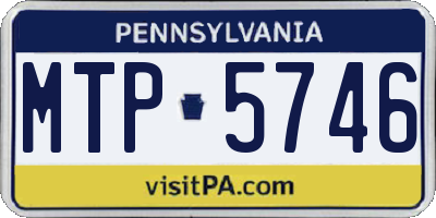 PA license plate MTP5746