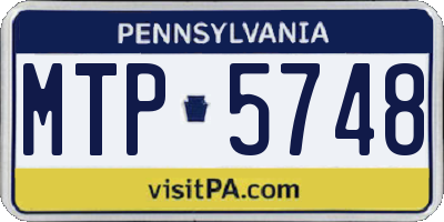 PA license plate MTP5748