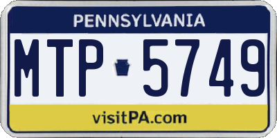 PA license plate MTP5749