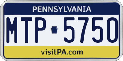 PA license plate MTP5750