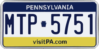 PA license plate MTP5751