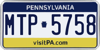PA license plate MTP5758