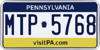 PA license plate MTP5768