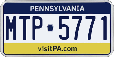 PA license plate MTP5771