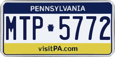 PA license plate MTP5772