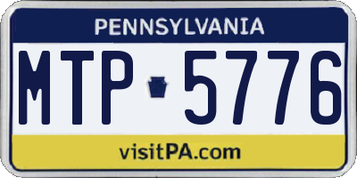 PA license plate MTP5776