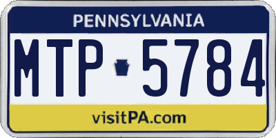 PA license plate MTP5784