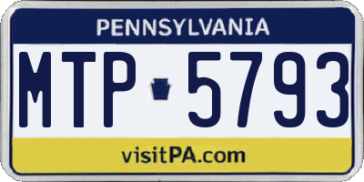 PA license plate MTP5793