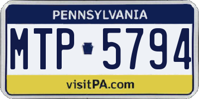 PA license plate MTP5794