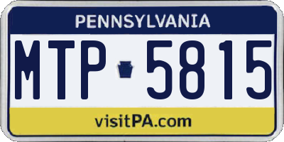 PA license plate MTP5815