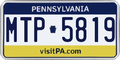 PA license plate MTP5819