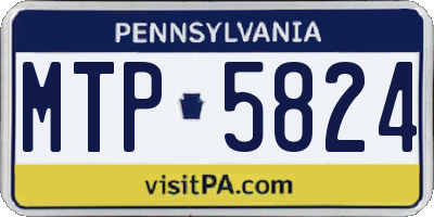 PA license plate MTP5824