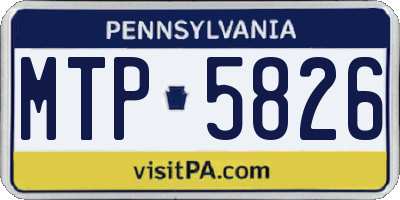 PA license plate MTP5826