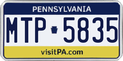 PA license plate MTP5835
