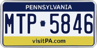 PA license plate MTP5846