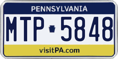 PA license plate MTP5848