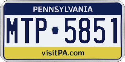 PA license plate MTP5851
