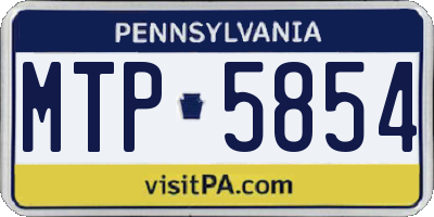 PA license plate MTP5854