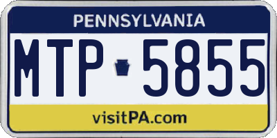 PA license plate MTP5855