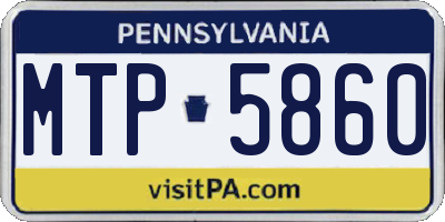 PA license plate MTP5860