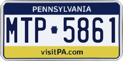 PA license plate MTP5861
