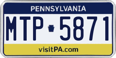 PA license plate MTP5871