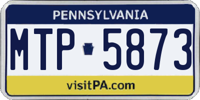 PA license plate MTP5873