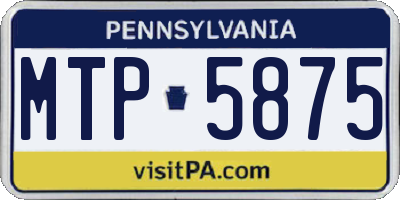 PA license plate MTP5875
