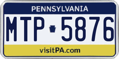 PA license plate MTP5876