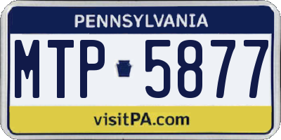 PA license plate MTP5877