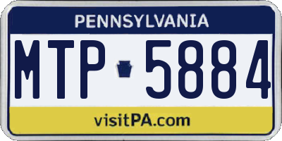 PA license plate MTP5884