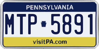 PA license plate MTP5891