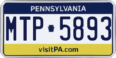 PA license plate MTP5893