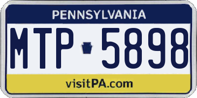 PA license plate MTP5898