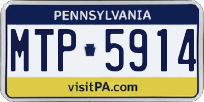 PA license plate MTP5914