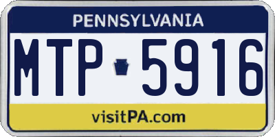 PA license plate MTP5916