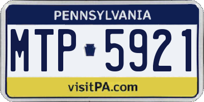 PA license plate MTP5921