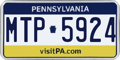 PA license plate MTP5924
