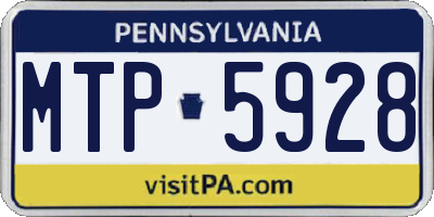 PA license plate MTP5928