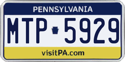 PA license plate MTP5929