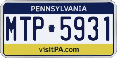 PA license plate MTP5931