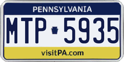 PA license plate MTP5935