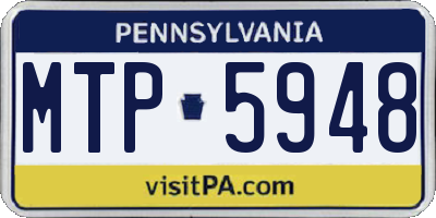 PA license plate MTP5948