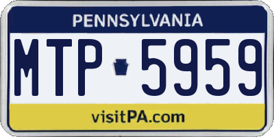 PA license plate MTP5959