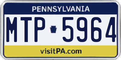 PA license plate MTP5964