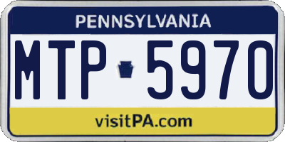 PA license plate MTP5970