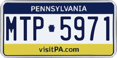 PA license plate MTP5971