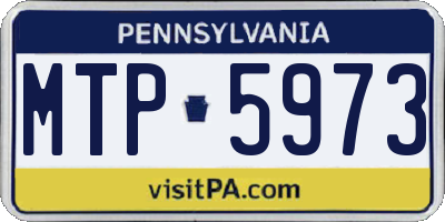 PA license plate MTP5973